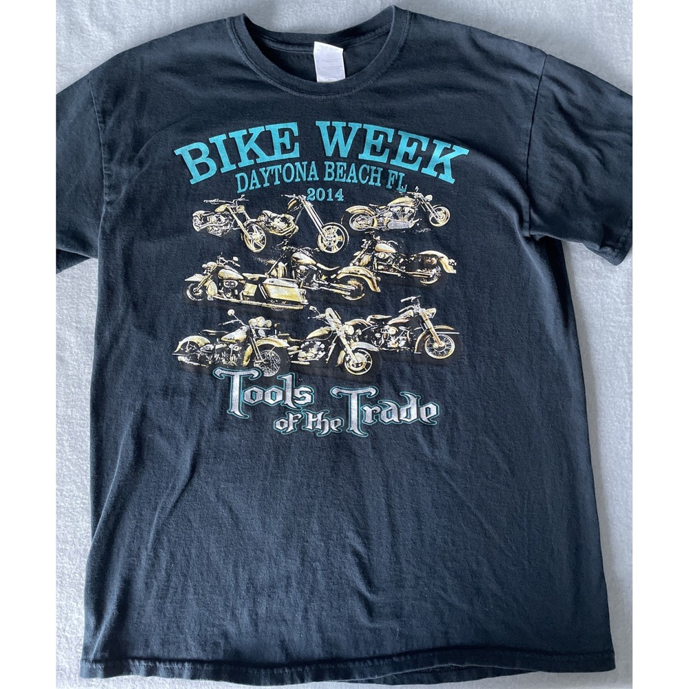 2014‎ Daytona Beach Bike Week Motorcycle T-Shirt Men's Large Pullover Tee Black